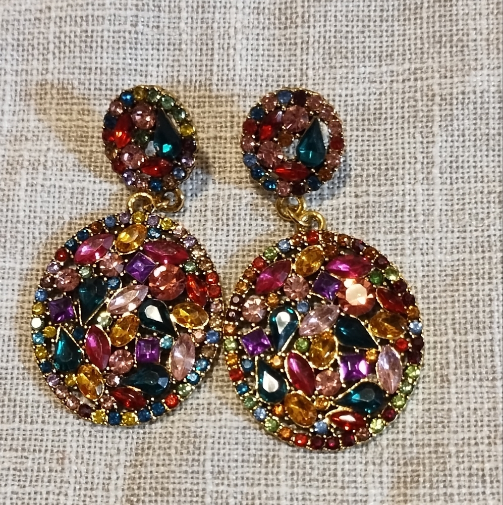Colorful Rhinestone Dangle earrings
